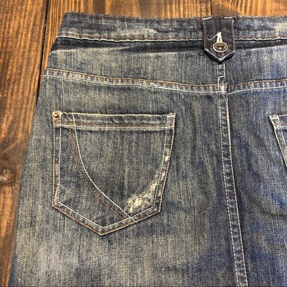 Paper Denim and Cloth Jean Skirt Womens 6 Distressed Medium Wash Boho Festival - Picture 4 of 10